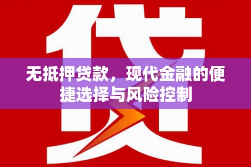 桐城无抵押贷款，现代金融的便捷选择与风险控制