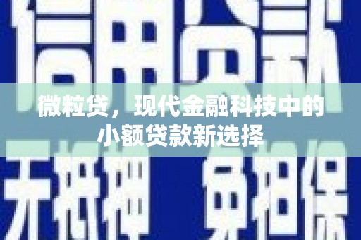 桐城微粒贷，现代金融科技中的小额贷款新选择