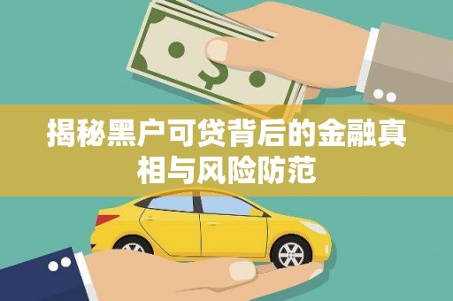 桐城揭秘黑户可贷背后的金融真相与风险防范