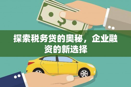 桐城探索税务贷的奥秘，企业融资的新选择