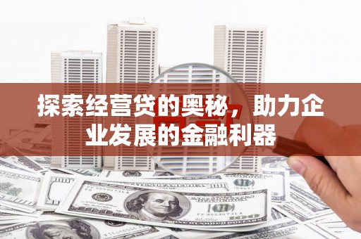 桐城探索经营贷的奥秘，助力企业发展的金融利器