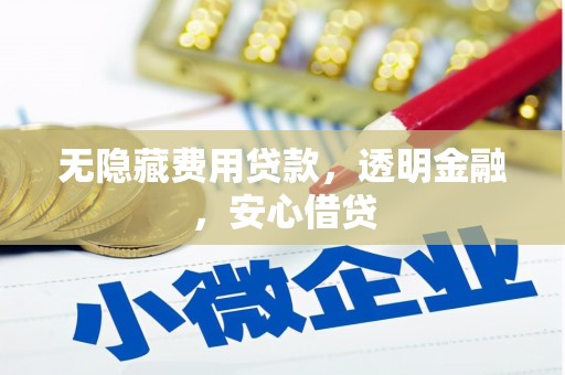 桐城无隐藏费用贷款，透明金融，安心借贷
