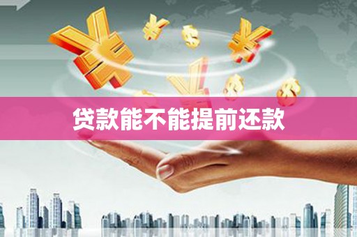 桐城贷款能不能提前还款