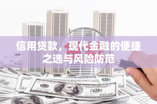 桐城信用贷款，现代金融的便捷之选与风险防范