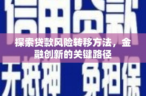 桐城探索贷款风险转移方法，金融创新的关键路径