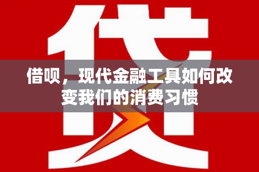 桐城借呗，现代金融工具如何改变我们的消费习惯