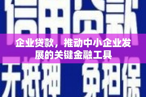 桐城企业贷款，推动中小企业发展的关键金融工具