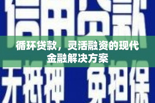 桐城循环贷款，灵活融资的现代金融解决方案