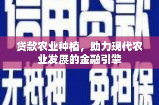 桐城贷款农业种植，助力现代农业发展的金融引擎