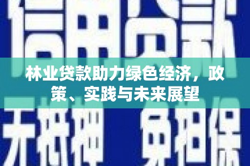 桐城林业贷款助力绿色经济，政策、实践与未来展望