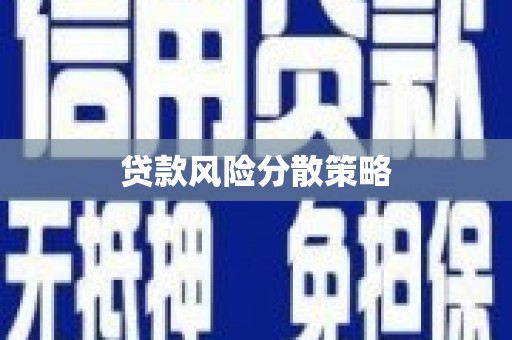 桐城贷款风险分散策略