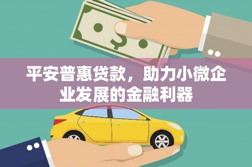 桐城平安普惠贷款，助力小微企业发展的金融利器