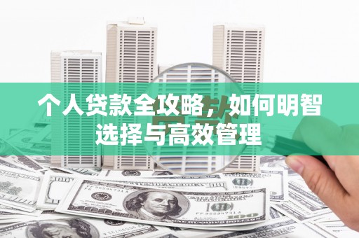 桐城个人贷款全攻略，如何明智选择与高效管理