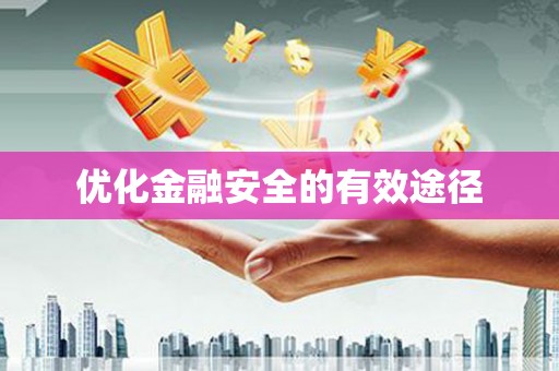 桐城优化金融安全的有效途径