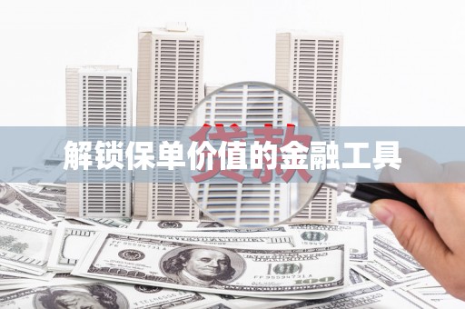 桐城解锁保单价值的金融工具